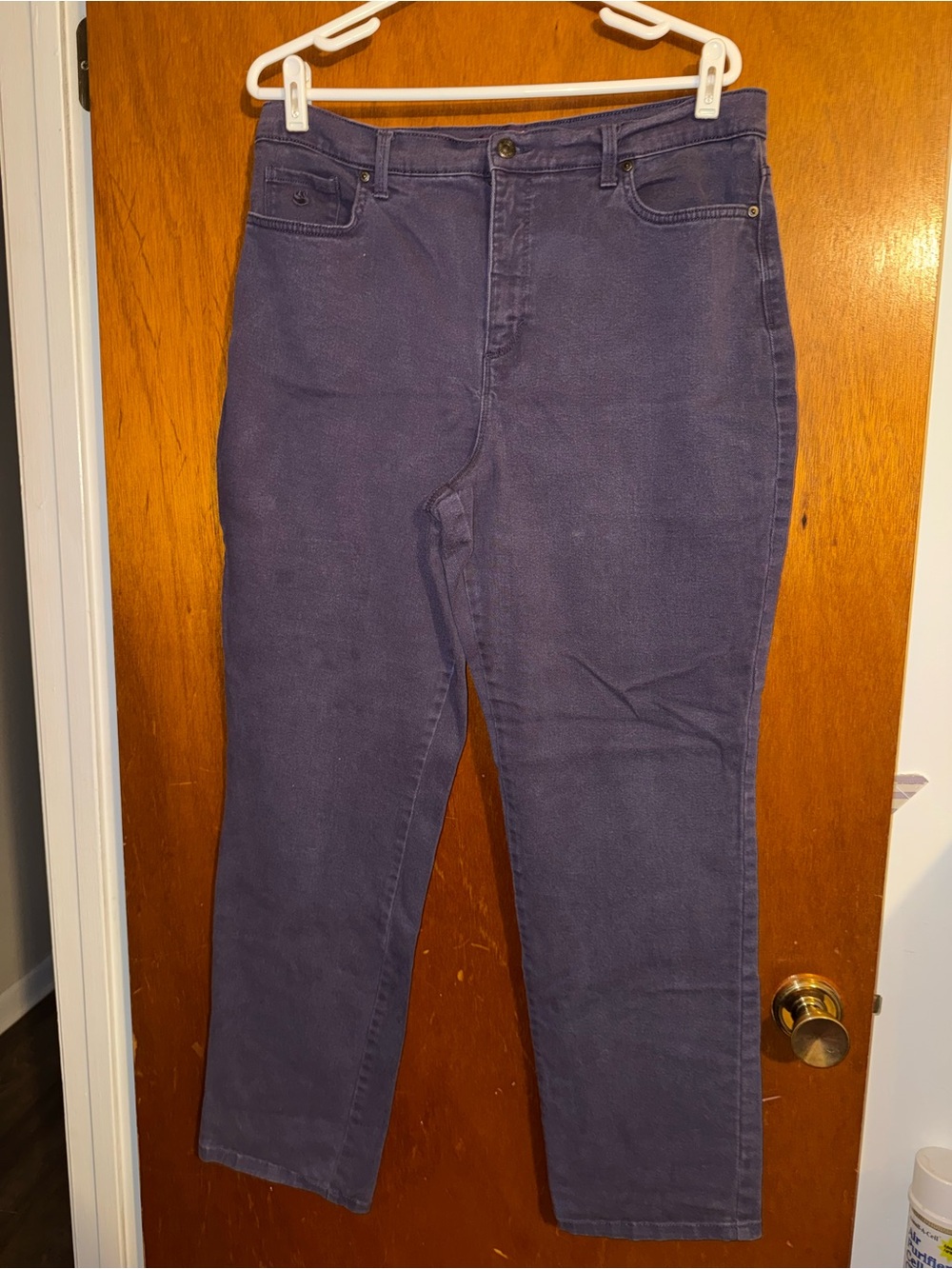 Gloria Vanderbilt High-Rise Straight Jeans in Navy Purple